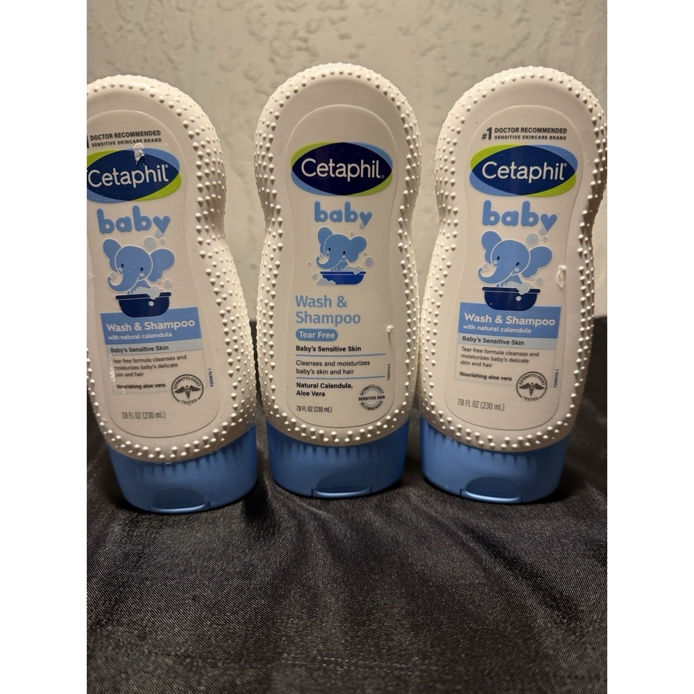 Cetaphil Baby Shampoo and Body Wash with Calendula 7.8 fl oz (Pack of 3)